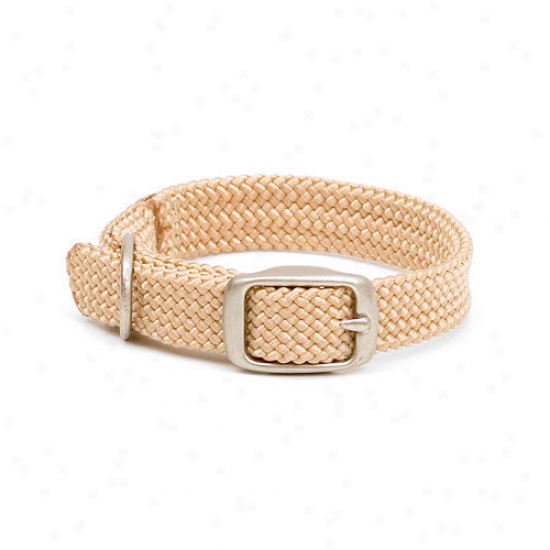 Mendota Double Braid Junior Collar In Sand / Brushed Nickel Hardware