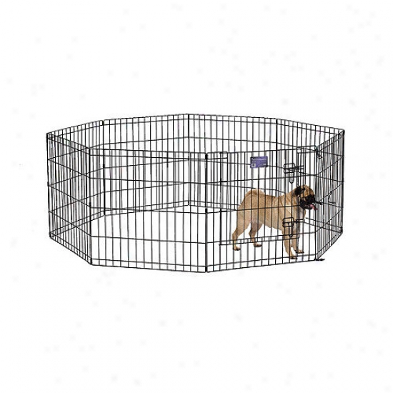 Midwest Homes For Pets Exercise Pen With Door In Black Finish