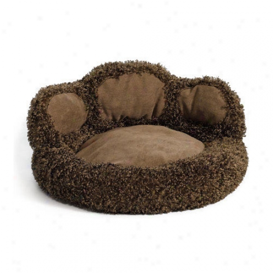 Midwest Homes For Pets Quiet Time Boutique Paw Dog Bed Witu Comfy Bolster And Faux Suede Paw Pads In Brown