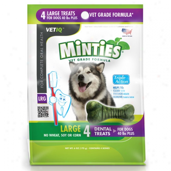 Minties From Vetiq Large Dog Dental Treats, 6 Oz