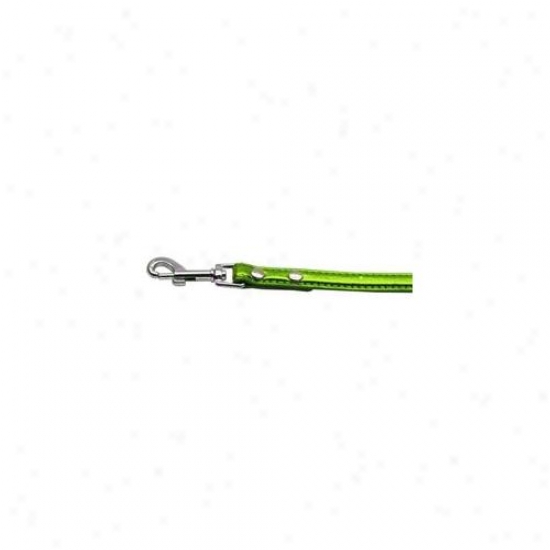 Mirage Pet Products 10-02 34ldlgm . 38 Ich  - 10mm Metallic Two Row Collar Lime Green . 75 Inch  Leash