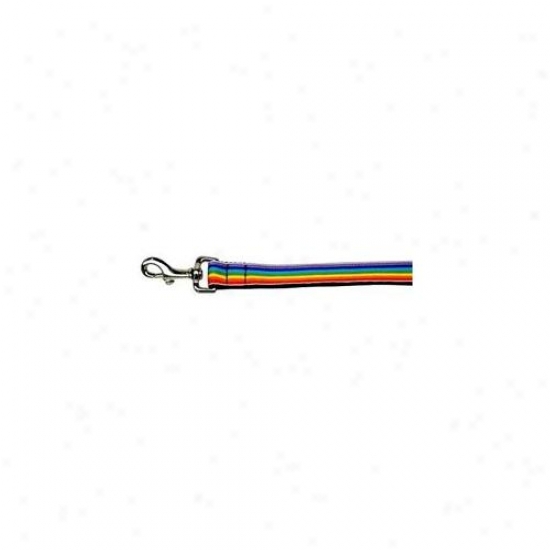 Mirage Pet Products 125-008 1006 Rainbow Striped Nylon Collars Rainbow Stripes 1 Wide 6ft Lsh