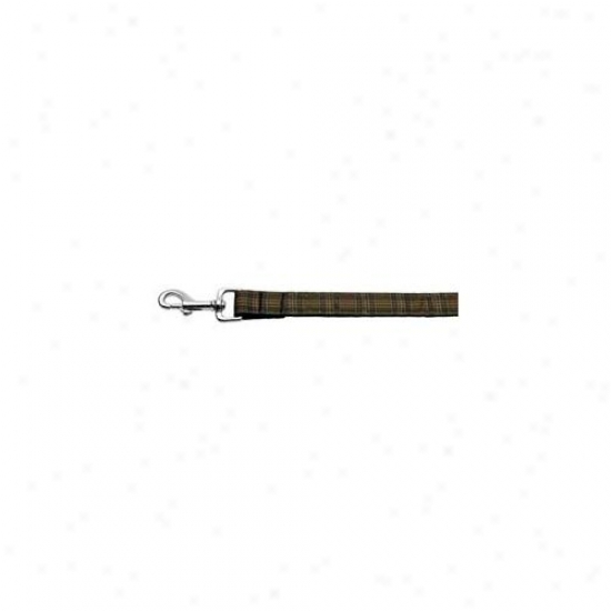 Mirage Pet Products 125-013 1004br Plaid Nylon Collar  Brown 1 Wide 4ft Lsh
