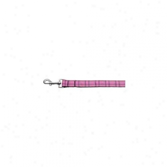 Mirage Pet Products 125-013 1004pk Plaid Nylon Collar  Pink 1 Wide 4ft Lsh