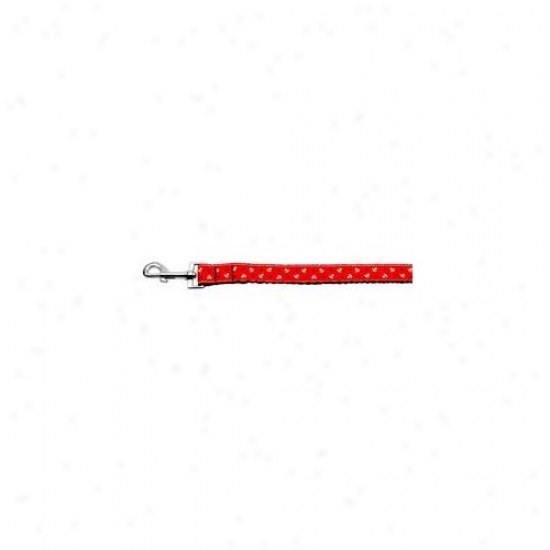 Mirage Pet Products 12-016 1004rd Anchors Nylon Ribbon Leash Red 1 Inch Wide 4ft Long