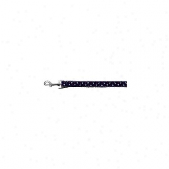 Mirage Pet Products 125-016 1006bl Anchors Nylon Ribbon Leash Blue 1 Inch Wide 6ft Long