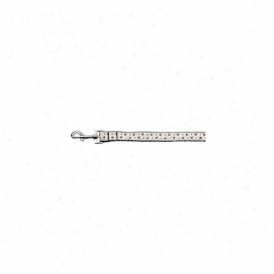 Mirage Pet Products 125-016 1006wt Anchors Nylon Ribbon Leash White 1 Inch Wide 6ft Long