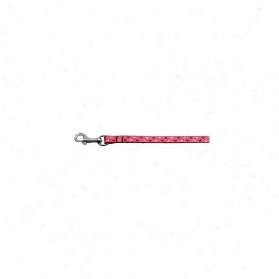 Mirage Pet Pdoducts 125-017 3804bpk Argyle Hearts Nylon Ribbon Leash Bright Pink . 38 Inch Wide 4ft Long