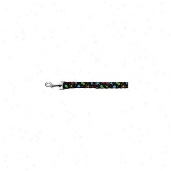Mirage Pet Products 125-018 1004bk Lollipops Nylon Ribbon Leash Black 1 Inch Wide 4ft Long