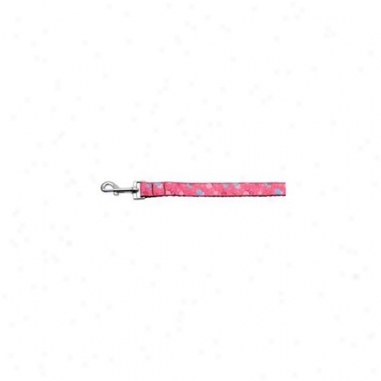 Mirage Fondling Products 125-018 1004bpk Lollipops Nylon Ribbon Leash Bright Pink 1 Inch Wire 4ft Long