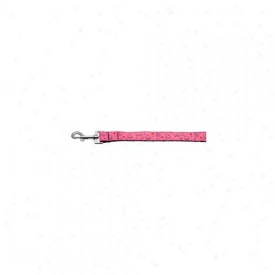 Mirage Pet Prdoucts 125-019 1004bpk Cupcakes Nyllon Ribbon Leash Bright Pink 1 Inch Wide 4ft Long
