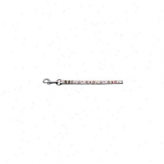 Mirage Pet Products 125-019 3804wt CupcakesN ylon Ribbon Leash White . 38 Inch Wide 4ft Long