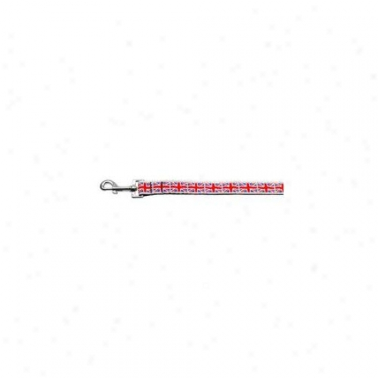 Mirage Pet Products 125-022 1004 Tiled Union Jack- Uk Flag Nylon Ribbon Leash 1 Inch Wide 4ft Long