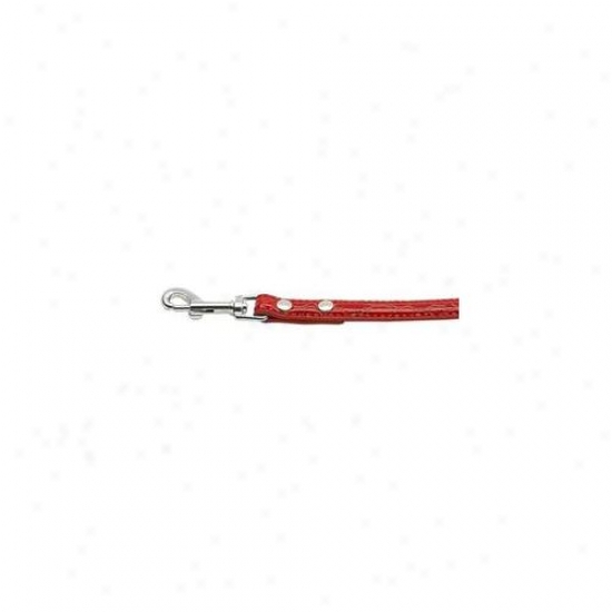 Mirage Pet Products 18-01 34rdc 18mm  Two Tier Faux Croc Collar Red . 75 Inch  Leash