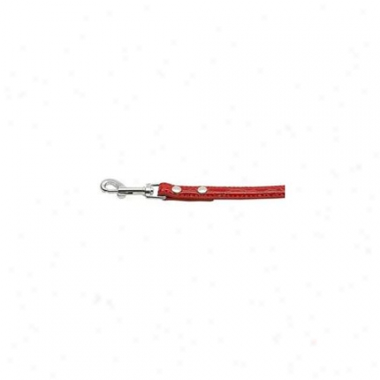 Mirage Pet Products 35-01 34rd Faux Croc Beaded Collar Red . 75 Inch  Match Plain Leash
