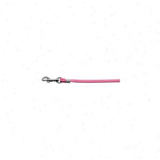 Mirage Pet Products 80-04 Pk Slv Hrw Round Leawh Pink Silver Hardware