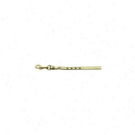 Mirage Pet Products 80-05 Gd-ab Gd Hrw Color Crystal Leash Gold  With  Ab Stones Gold Hardware