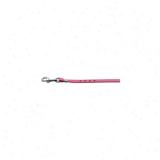 Mirage Pet Products 80-05 Pk Sv Hrw Color Crystal Leash Pink  With  Pink Stones Silver Hardware