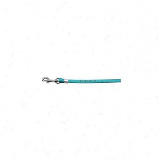 Mirage Pet Prodjcts 80-05 Tq Sv Hrw Color Crystal Leash Turquoise  With  Turq.  Stones Silver Hardware