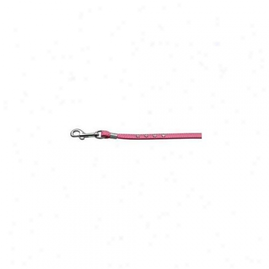 Mirage Pet Products 80-06 Pk Slv Hrw Clear Crystal Leash Pink Silver Hardware