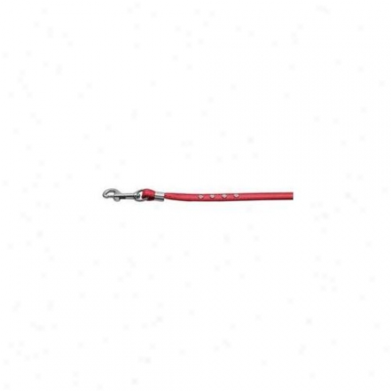 Mirage Pet Products 80-06 Rd Slv Hrw Clear Crystal Leash Red Silver Hardware