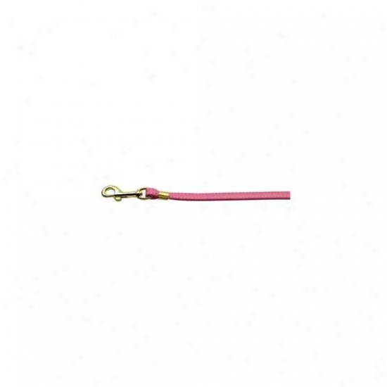 Mirage Pet Products 80-12 Pk Gd Hrw Flat Plain Leashes Pink Gold Hardware