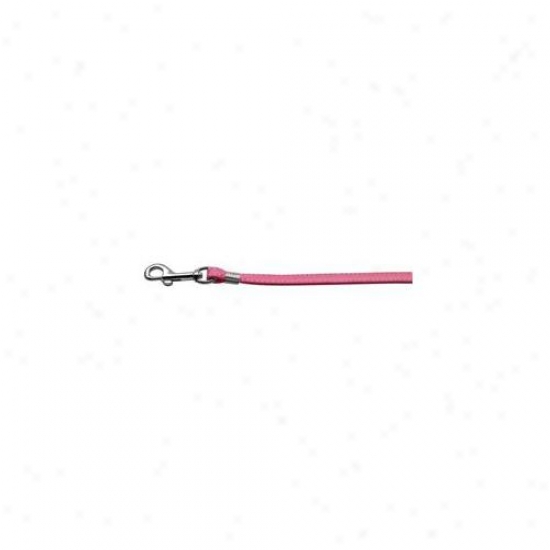 Mirage Pet Products 80-12 Pk Slv Hrw Flat Plain Leashes Pink Silver Hardware