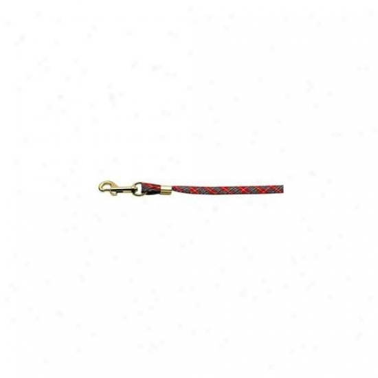 Mirage Pet Products 80-14 Rdpd Slv Hrw . 38 Inch  Fabric Plain Leash  Red Plaid Gentle Hardware