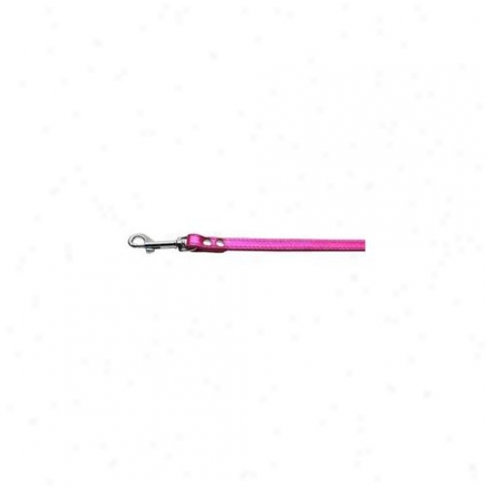 Mirage Pet Products 83-12 12pkm Fashionable Leather Leash Metallic Pink . 50 Inch  Wide