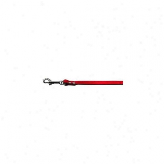 Mirage Pet Products 83-12 12rdm Fashionable Leather Leash Metallic Red . 50 Inch  Wide