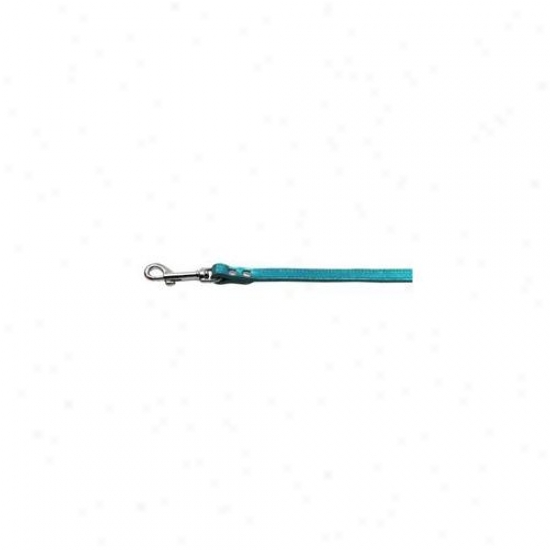 Mirage Pet Products 83-12 12tqm Fashionable Leather Leash Metallic Turquoise . 50 Inch  Wide