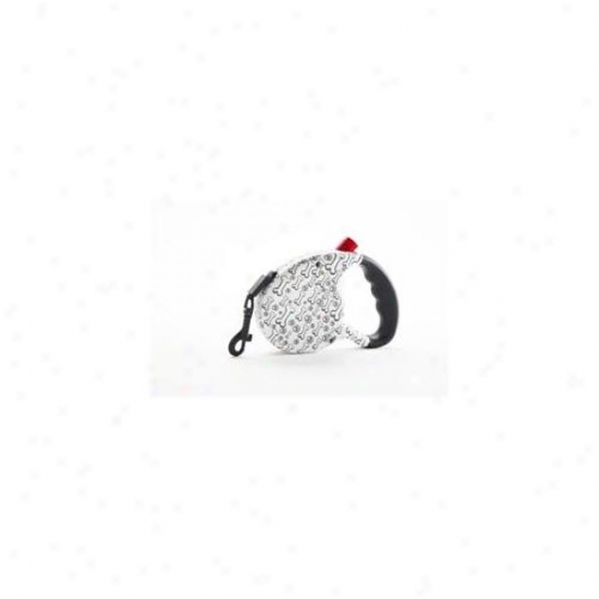 Nandog Pet Geqr Rt-1011 Cosmic Bone dWhite Print Retractable Leadh