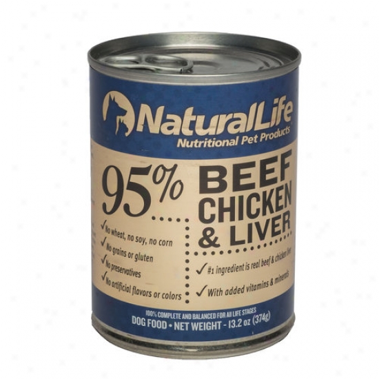 Natural Life 95 Percent Beef And Chicken Liver Dog Food. 13.2 Oz