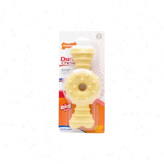 Nylabone Durachew Textured Ring Bone Chicken Dog Toy