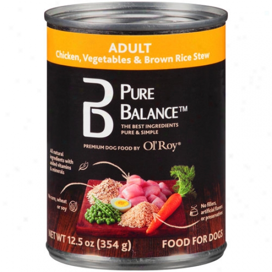 Ol' Roy Pure Balance Adult Canned Dog Food, Chicken, Vegetables & Brown Rice Stew, 12.5 Oz