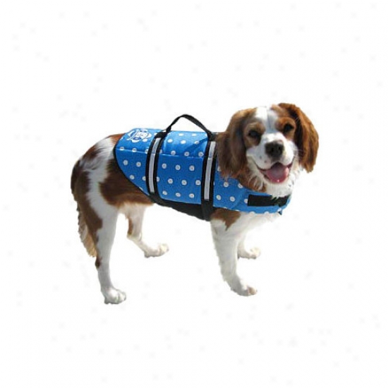 Paws Aboard Designer Dog Life Jerkin In Blue Polka Dot