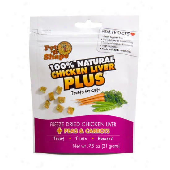 Pet 'n Shape Freeze Dried Chicken Liver Plus Peas And Carrots Cat Treats - 0.75 Oz. (set Of 48)