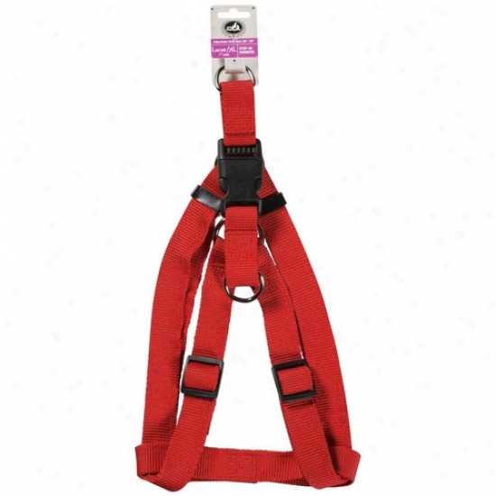 Pet Champion Red Step-in Large/xl 1 In Wide Dog Harness