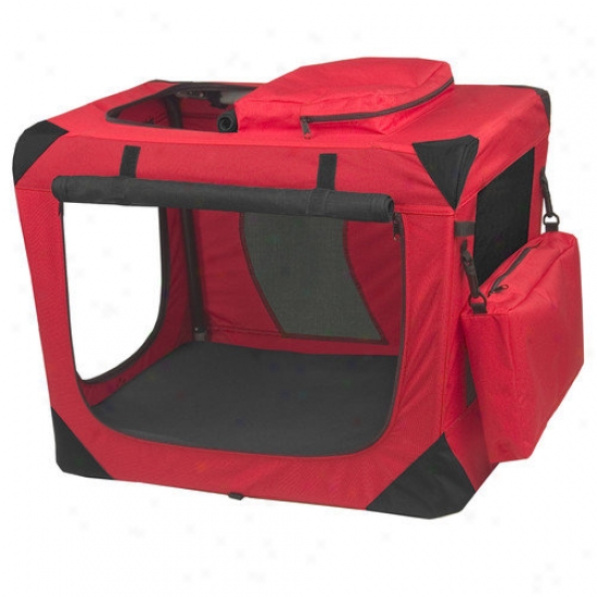 Pet Gear Generation Ii Deluxe Portable Soft Dog Crate In Red Poppy - Shallow
