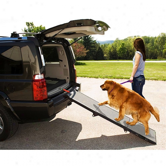 Pet Gear Tri-folding Portable Pet Ramp In Black / Grey