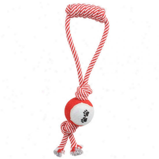 Pet Life Tear Away Rope And Tennis Ball For Pet