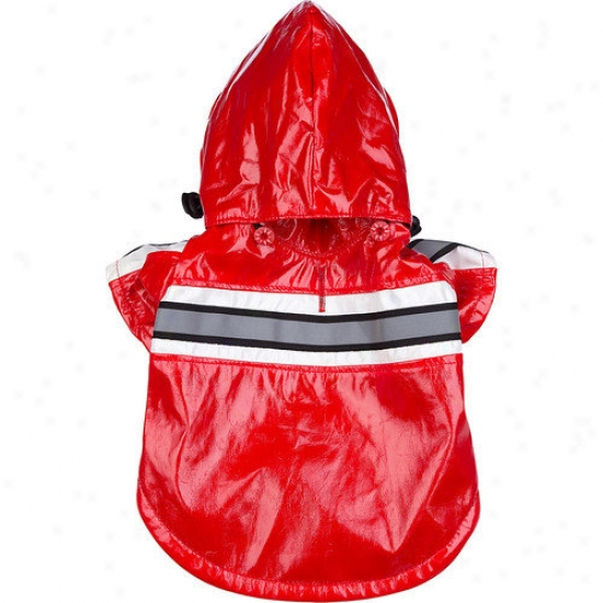 Pet Life Reflecta Glow Dog Raincoat With Removable Hood In Red