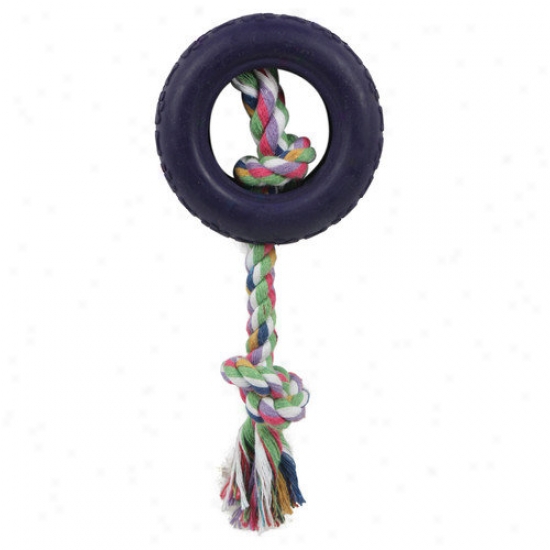 Pet Life Rubberized Dog Chew Rope And Tire