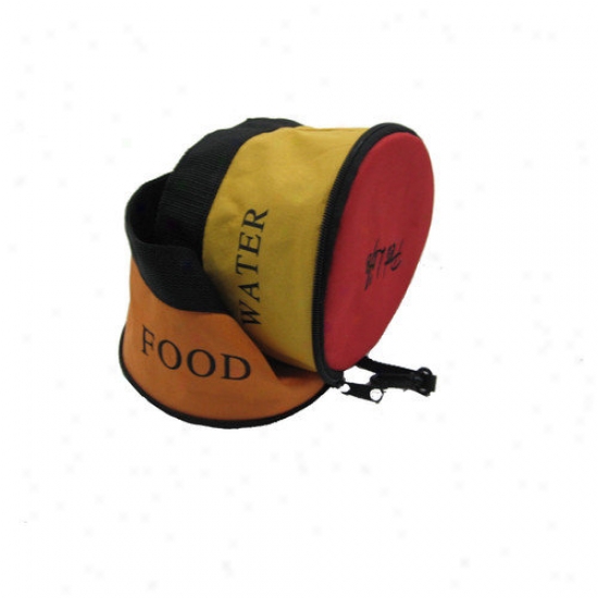 Pet Life Zippered Double Fondle Bowl For Travel