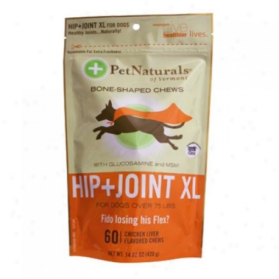 Pet Naturals Of Vermont Hip And Joint Xl Chews For Dogs Over 75 Lbs Chicken Liiver 60 Chewables