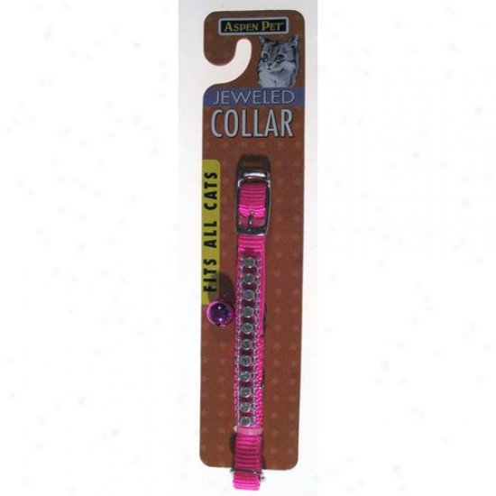 Petmate Aspen Pet 0327803 3/8-inch Jeweled Break Away Collar - Hot Pink