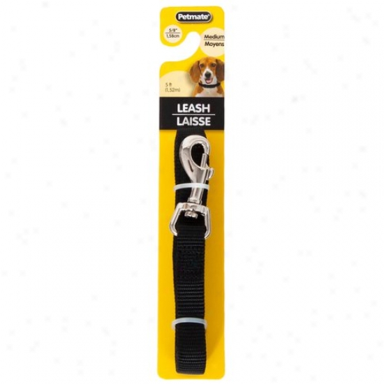 Petmate Aspen Pet 0327850 5-foog X 5/8-inch Lead Leash - Black