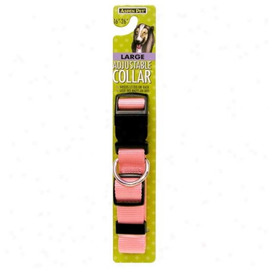 Petmate Aspen Pet 27987 1-inch Adjustable Dog Collar - Light Pink