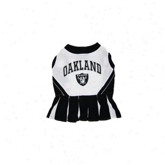 Pets First Orclo-m Oakland Raiders Nfl Dog Cheerleader Outfit - Medium