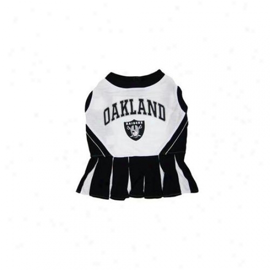 Pets First Orclo-sm Oakland Raiders Nfl Dog Cheerleader Outfit - Small